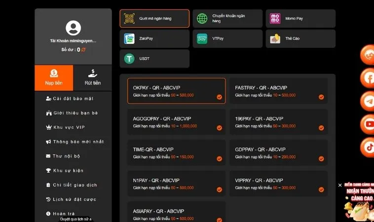 Nạp Tiền U888 Siêu Nhanh Chỉ 2 Phút Để Tham Gia Cá Cược 2 Các phương thức nạp tiền U888